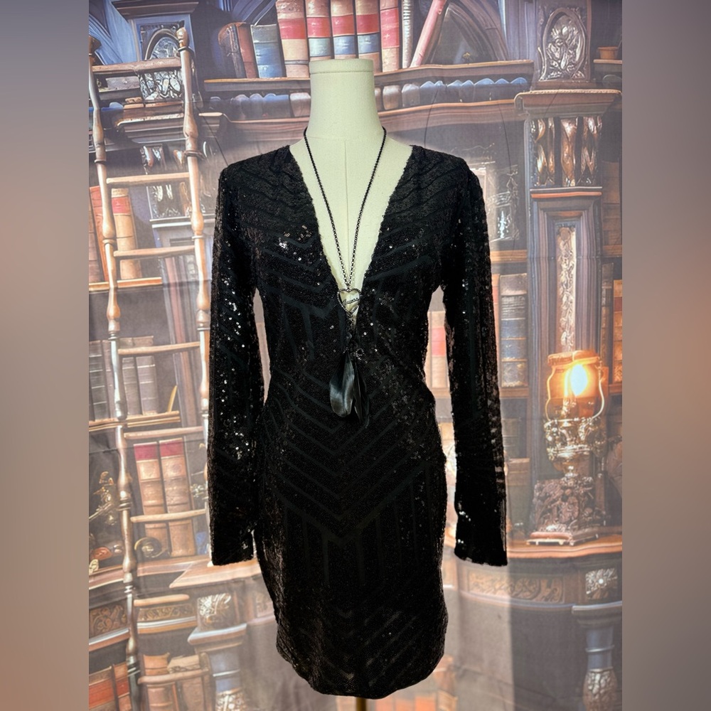Banjul‎ Black Sequin Banjul Long Sleeve Dress